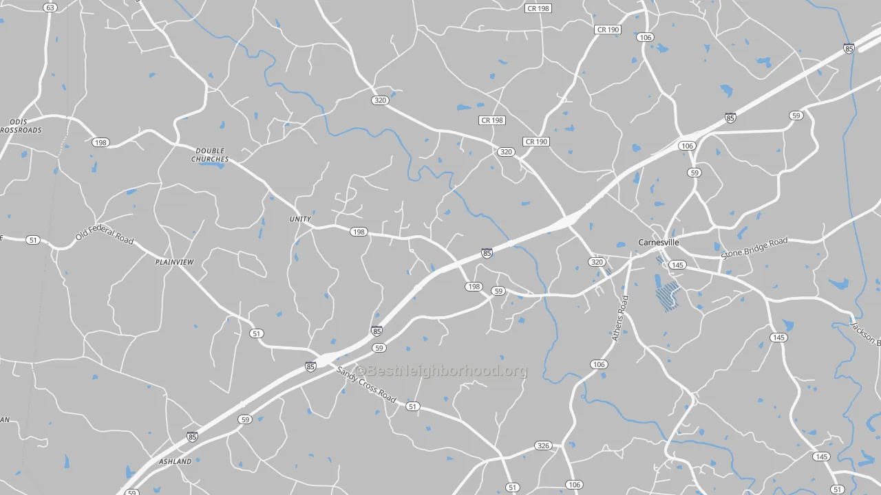 Transit Grade map of 30521, GA