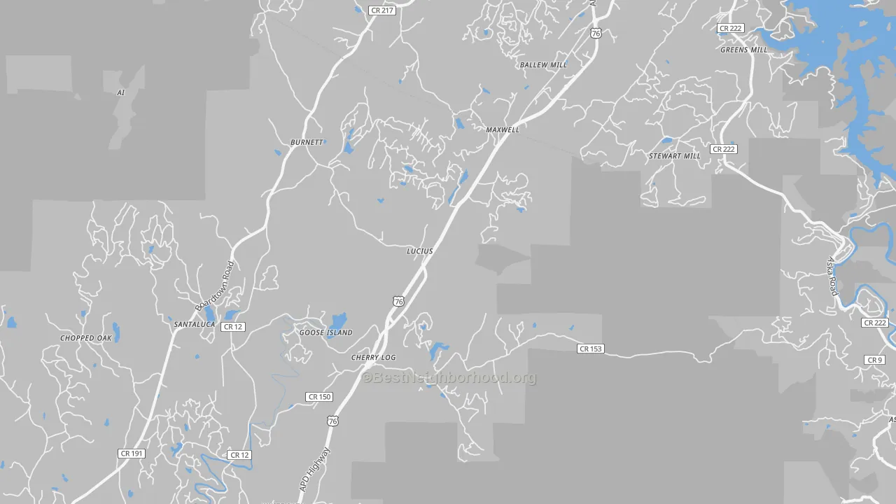 Transit Grade map of 30522, GA