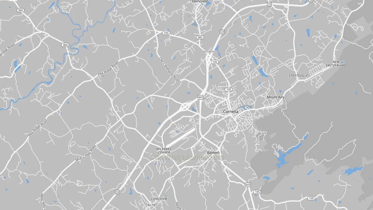 Transit Grade map of 30531, GA