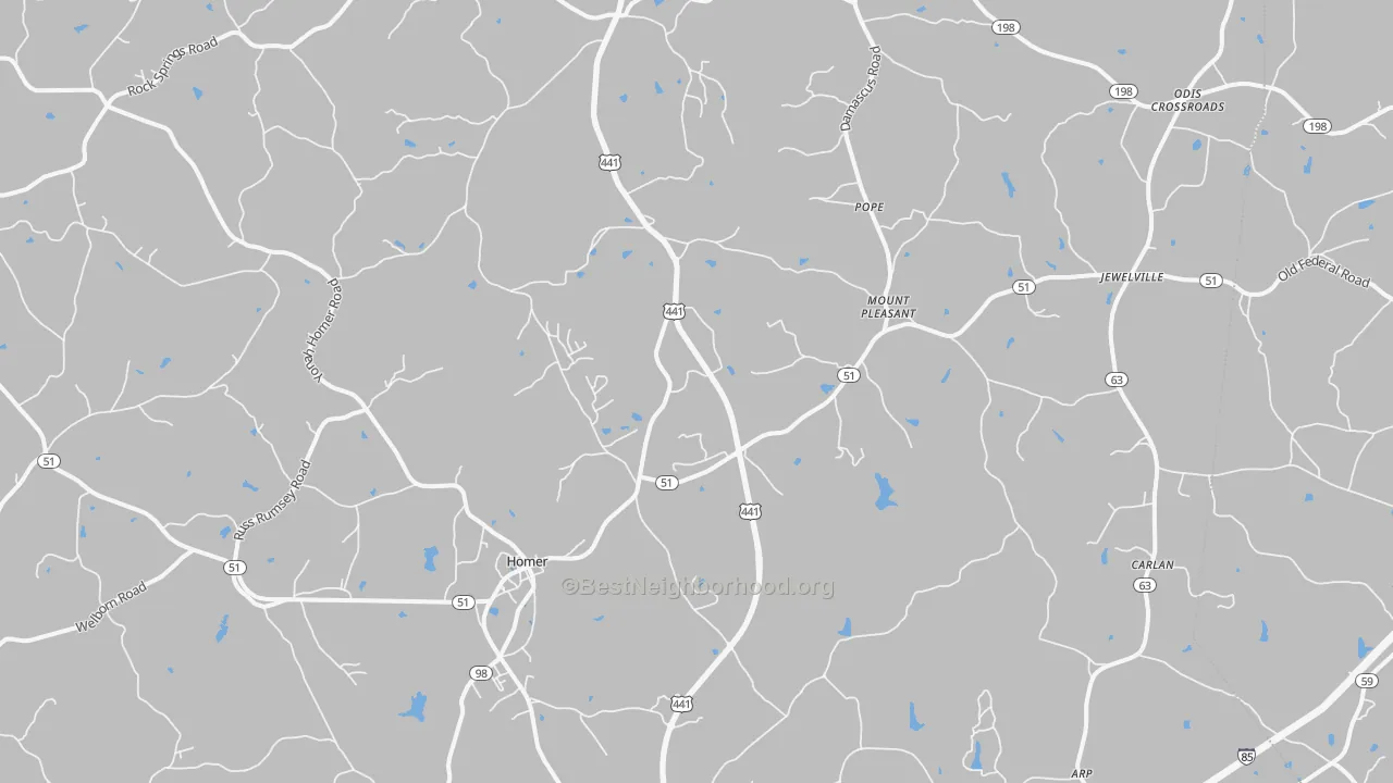 Transit Grade map of 30547, GA