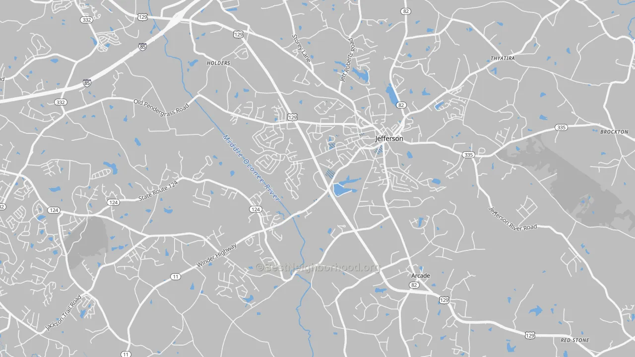 Transit Grade map of 30549, GA