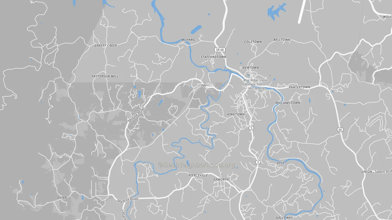Transit Grade map of 30555, GA