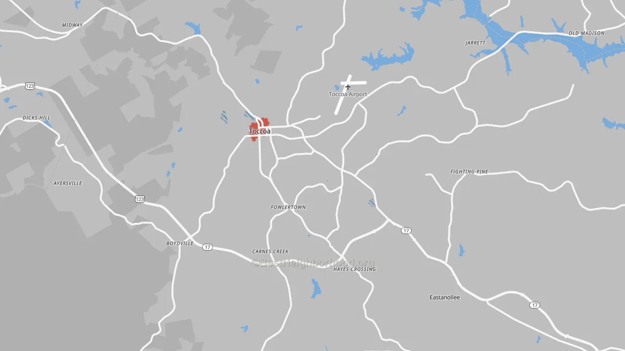 Transit Grade map of 30577, GA