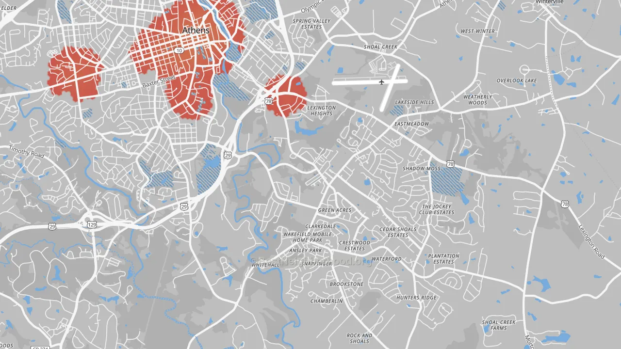 Transit Grade map of 30605, GA