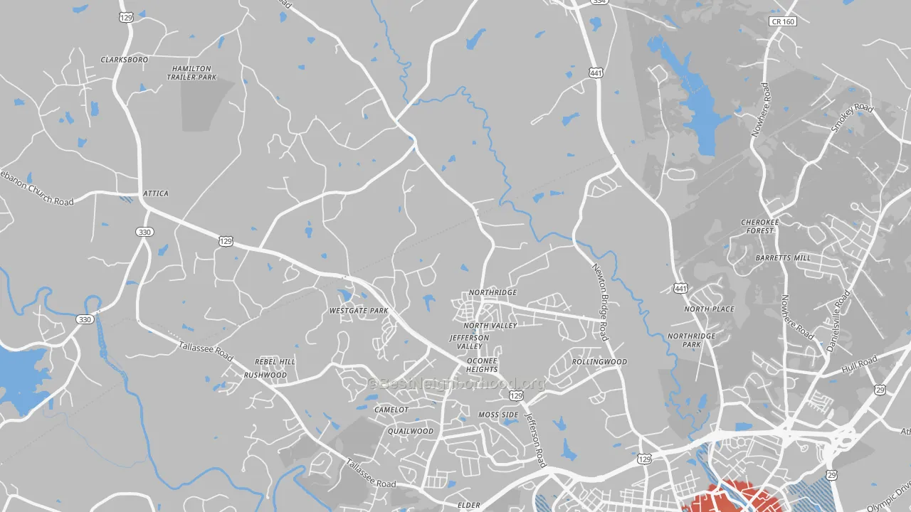 Transit Grade map of 30607, GA