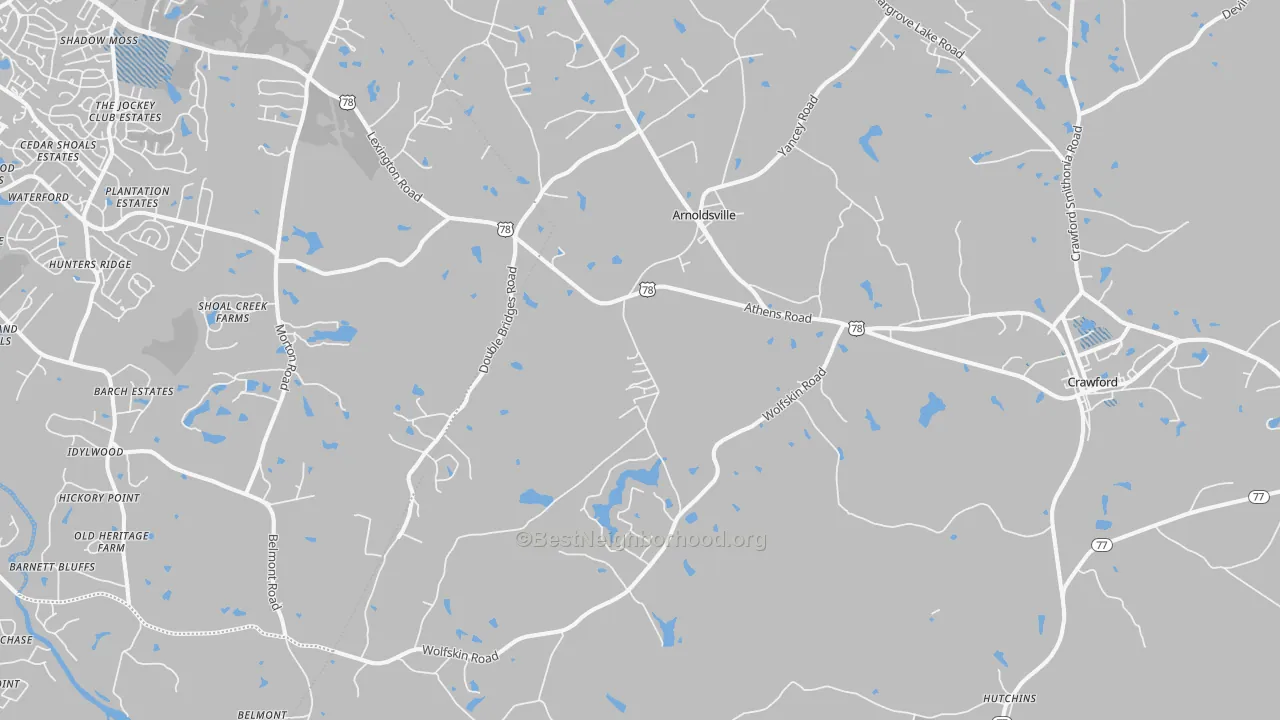Transit Grade map of 30619, GA