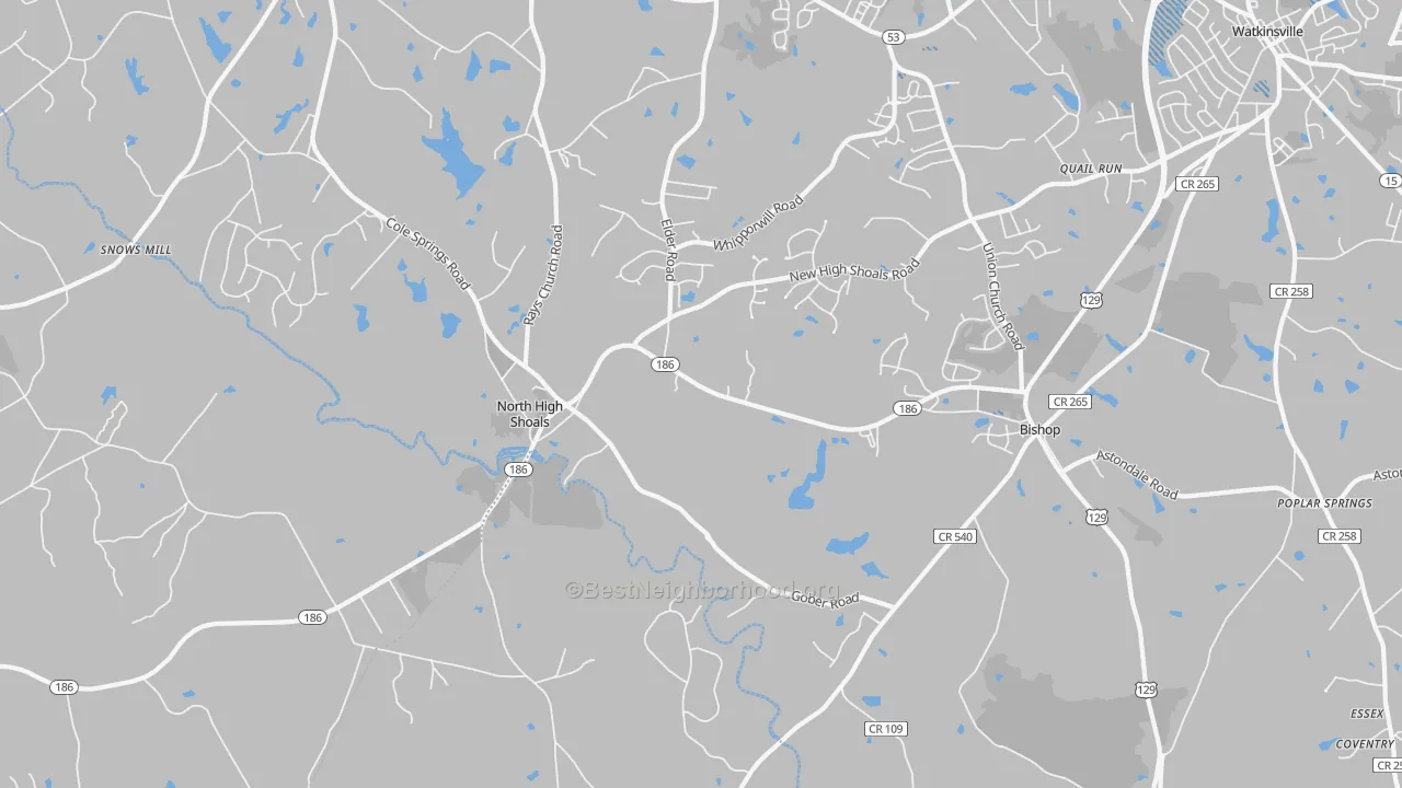 Transit Grade map of 30621, GA