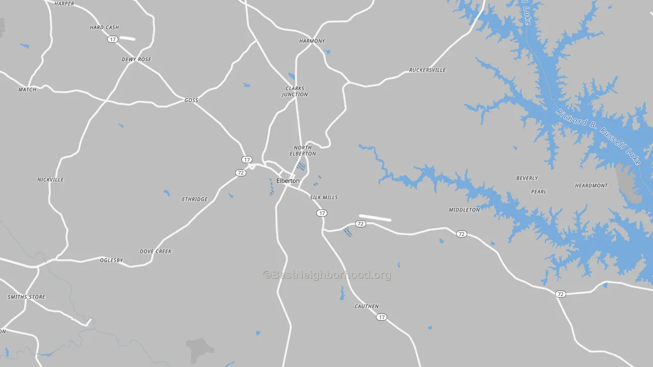Transit Grade map of 30635, GA