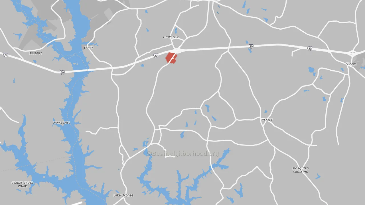 Transit Grade map of 30642, GA