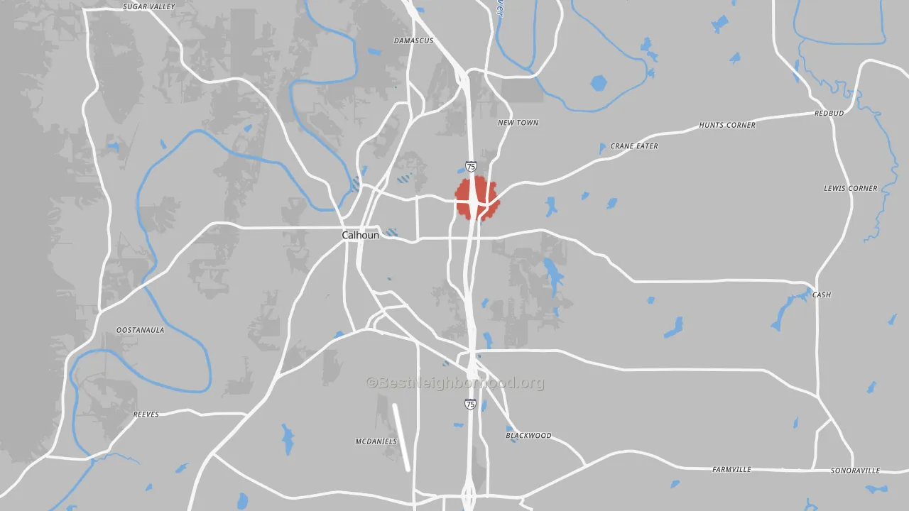Transit Grade map of 30701, GA