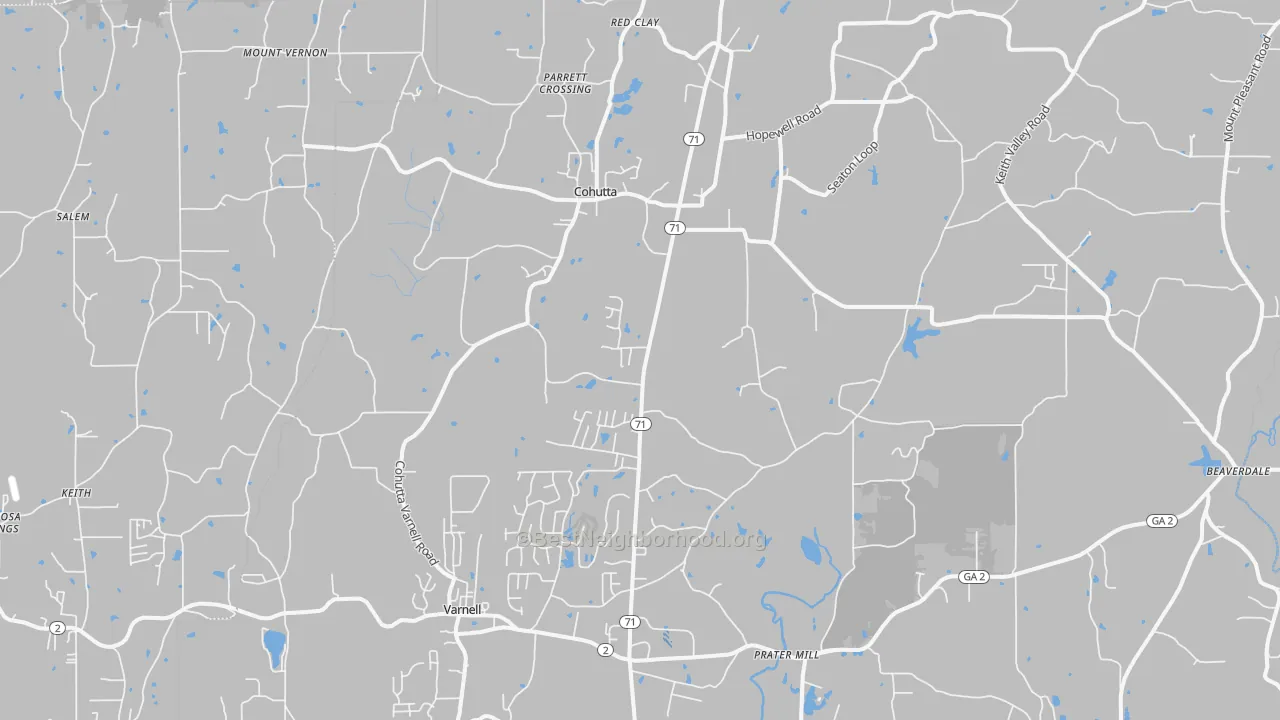 Transit Grade map of 30710, GA