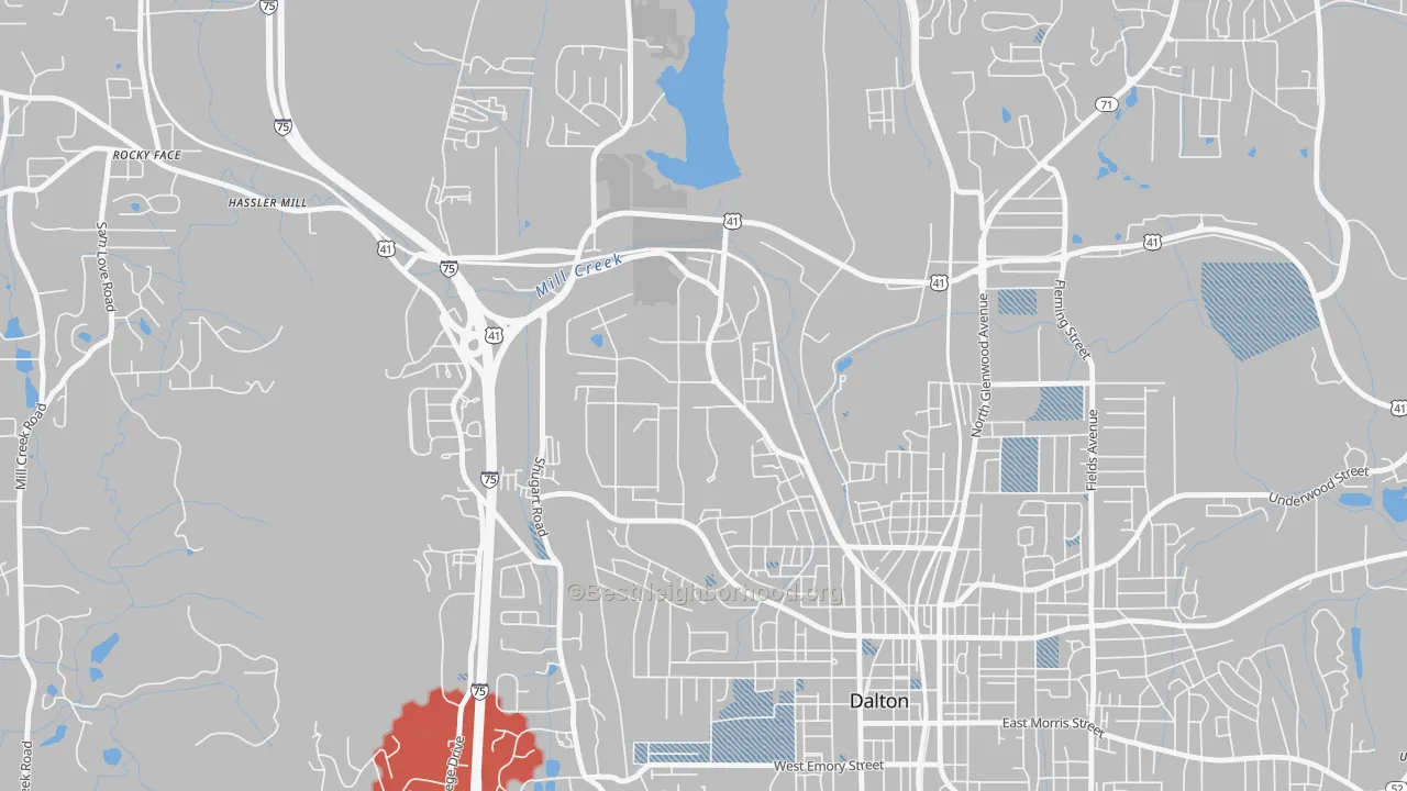 Transit Grade map of 30722, GA
