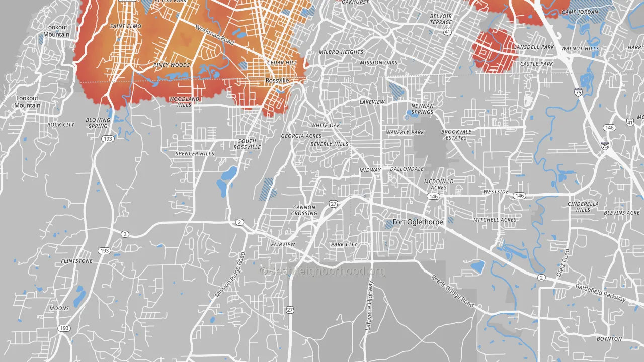 Transit Grade map of 30741, GA