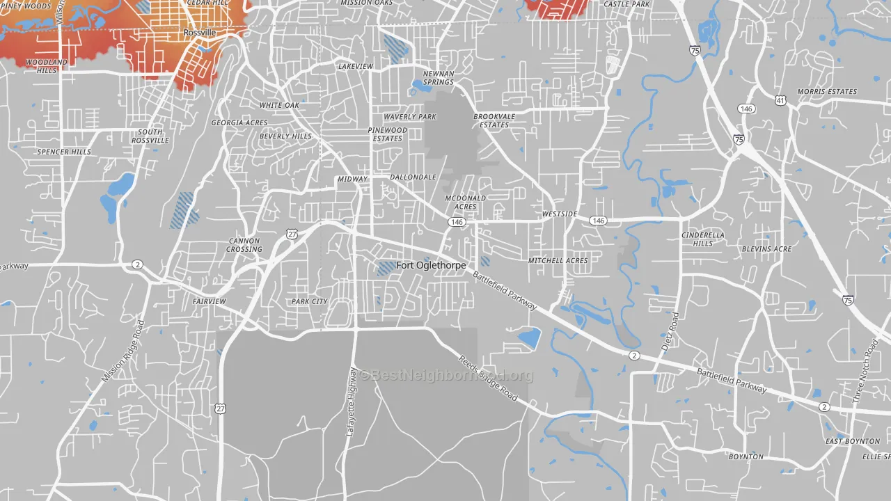 Transit Grade map of 30742, GA
