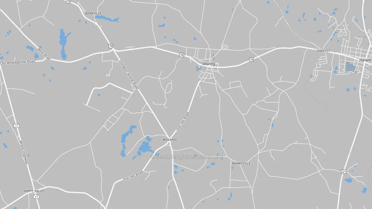 Transit Grade map of 30808, GA