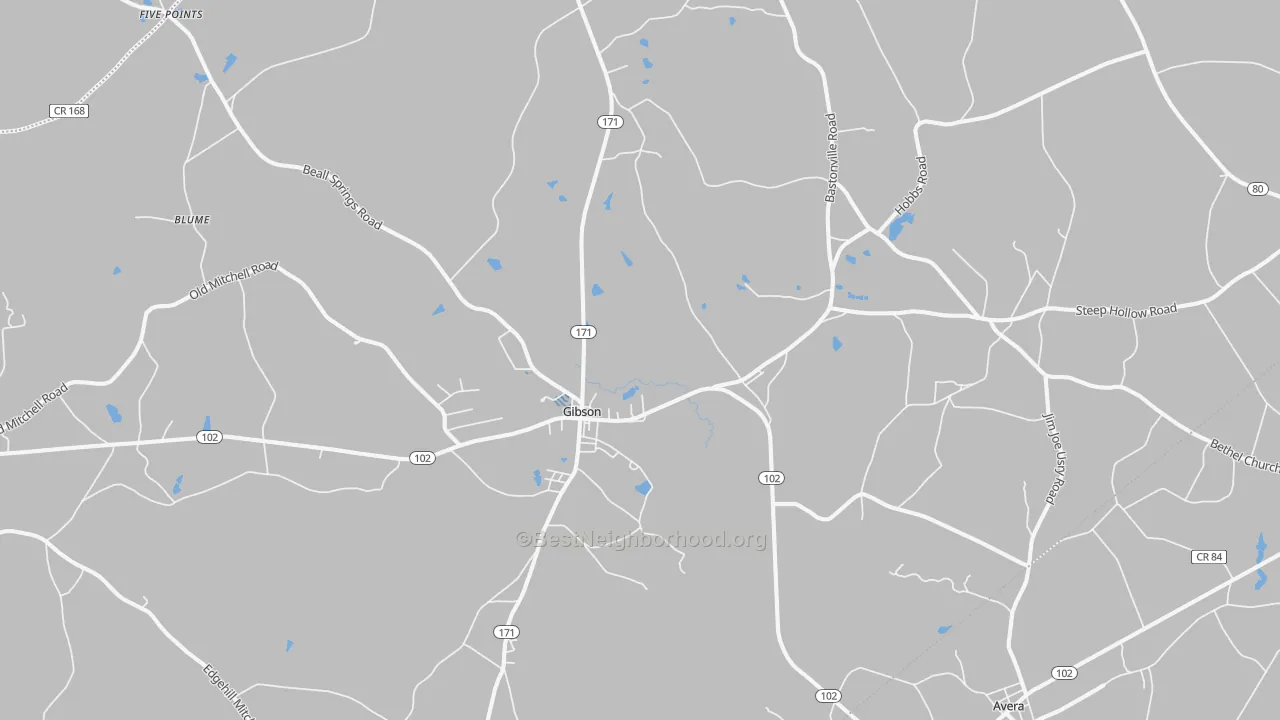 Transit Grade map of 30810, GA