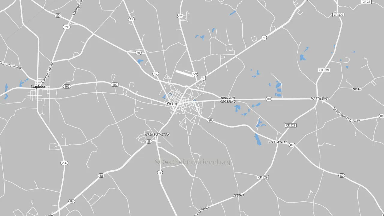 Transit Grade map of 30833, GA