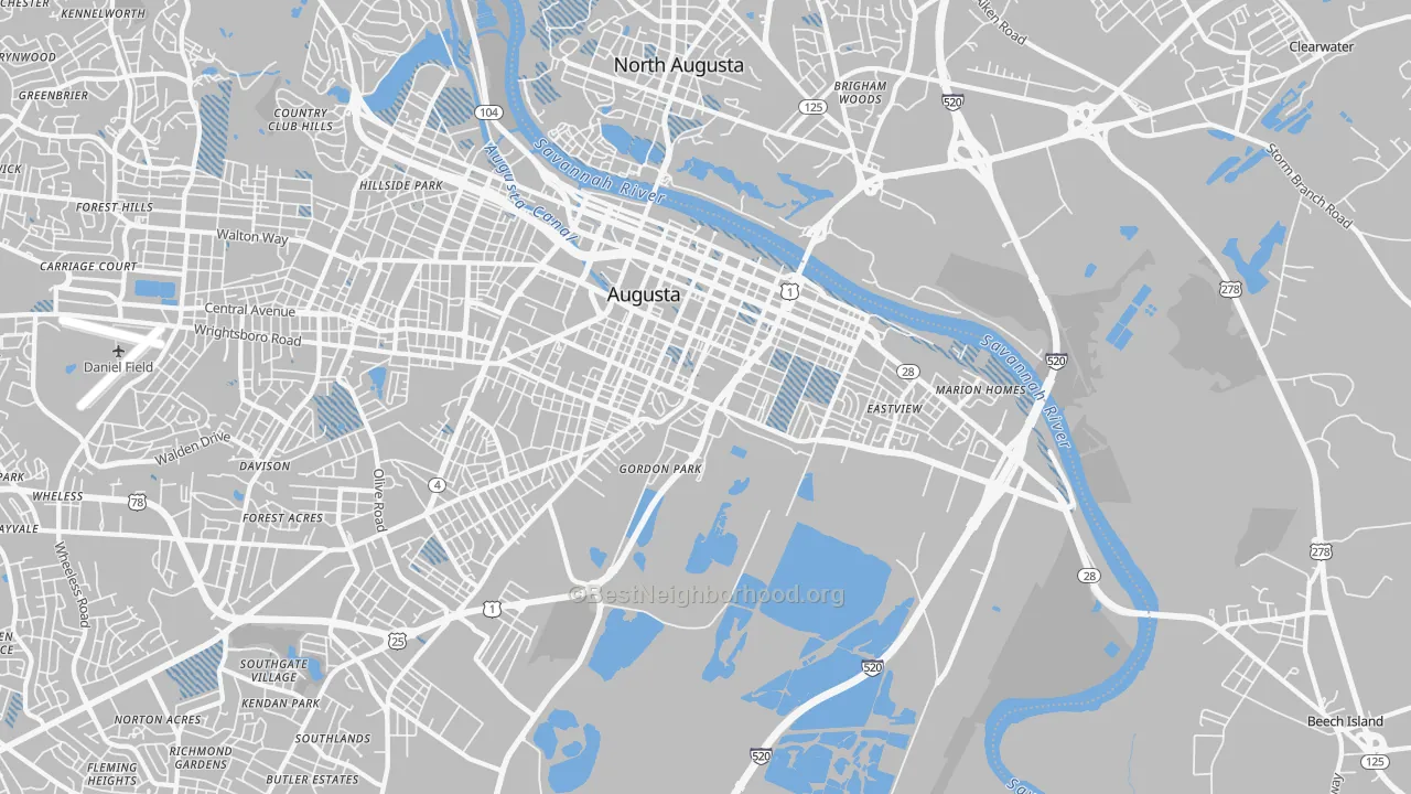 Transit Grade map of 30901, GA