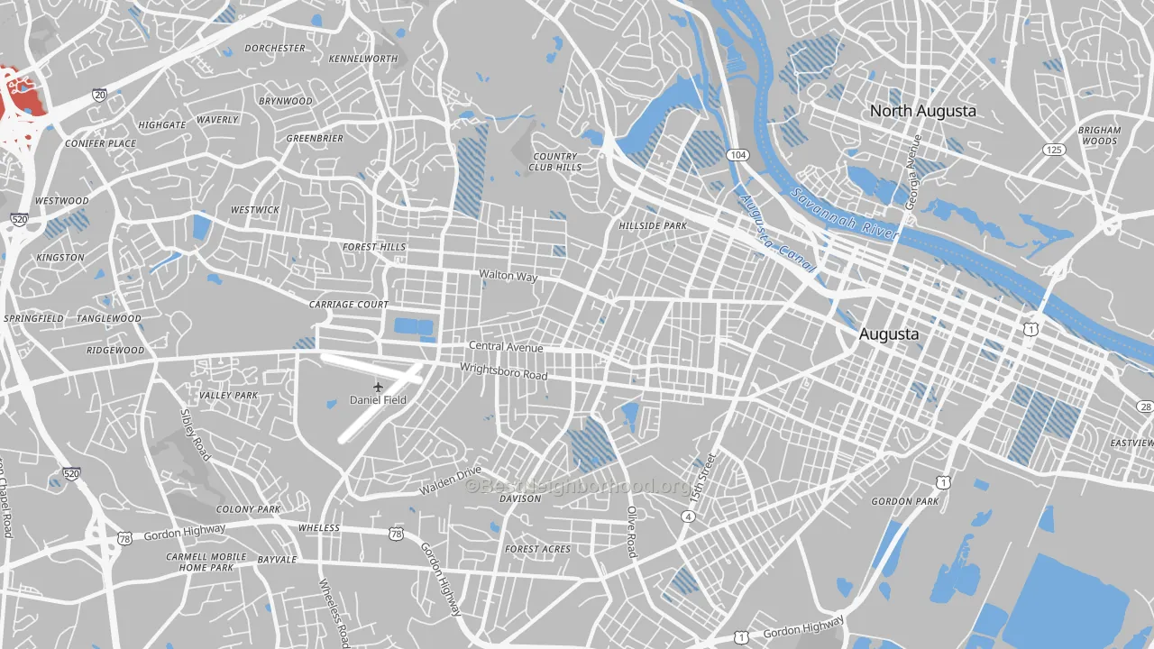 Transit Grade map of 30904, GA