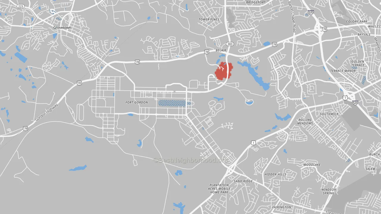 Transit Grade map of 30905, GA