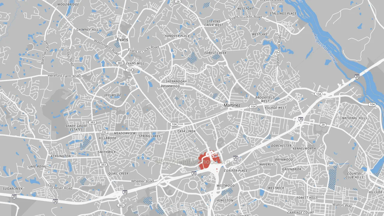 Transit Grade map of 30907, GA