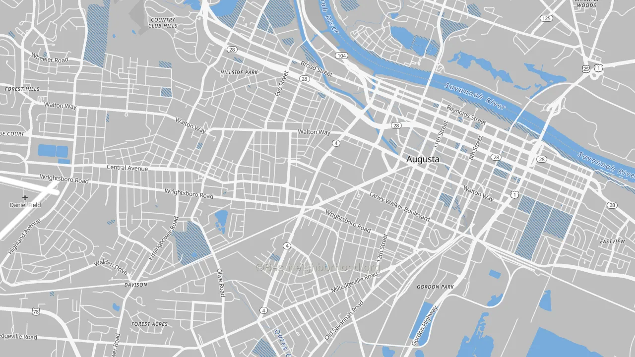 Transit Grade map of 30912, GA