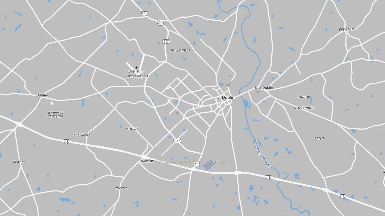 Transit Grade map of 31021, GA