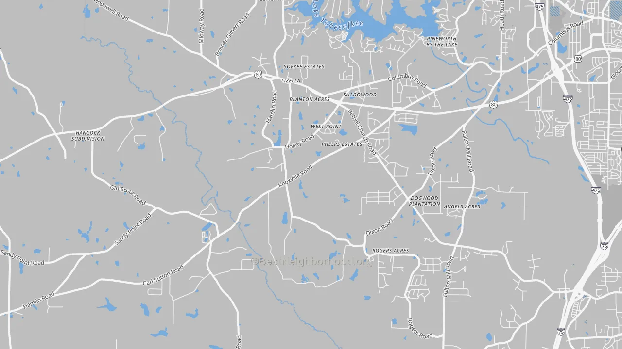 Transit Grade map of 31052, GA