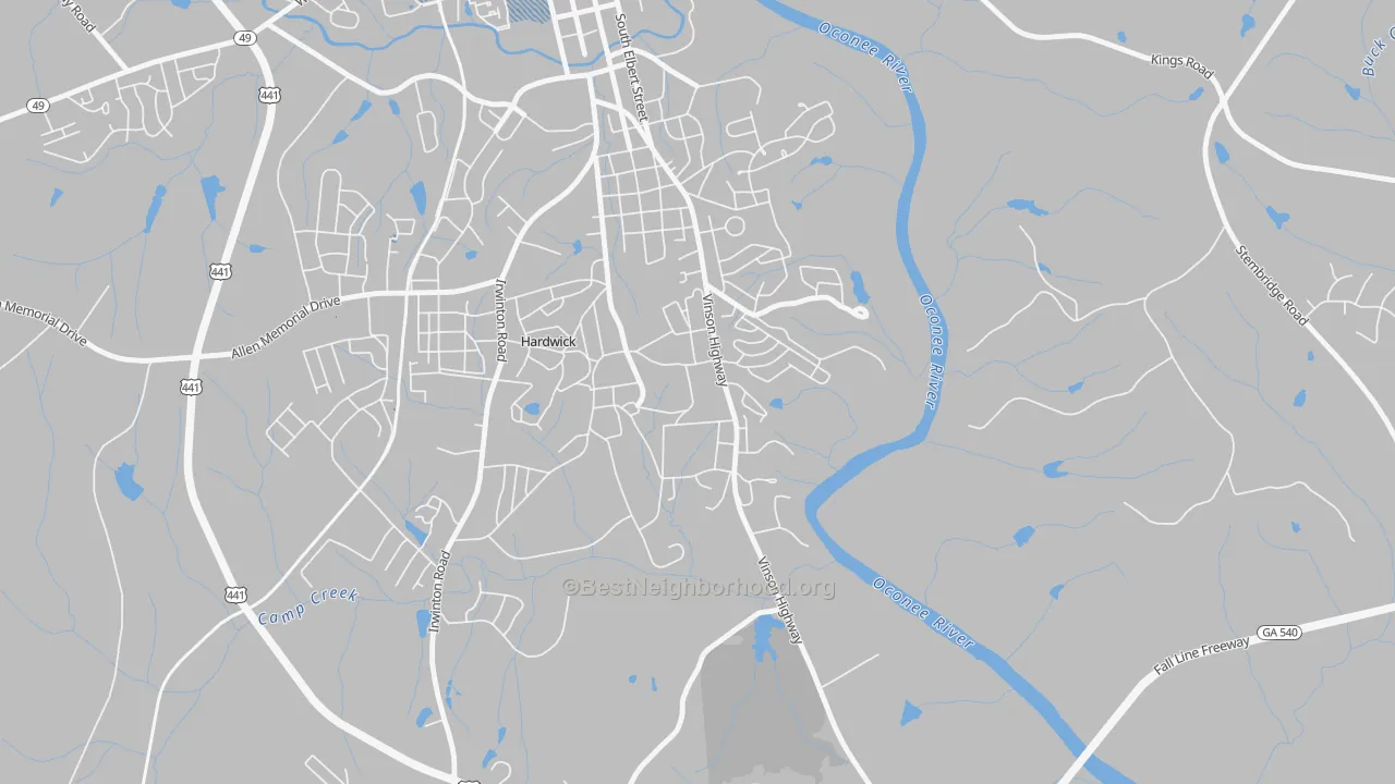 Transit Grade map of 31062, GA