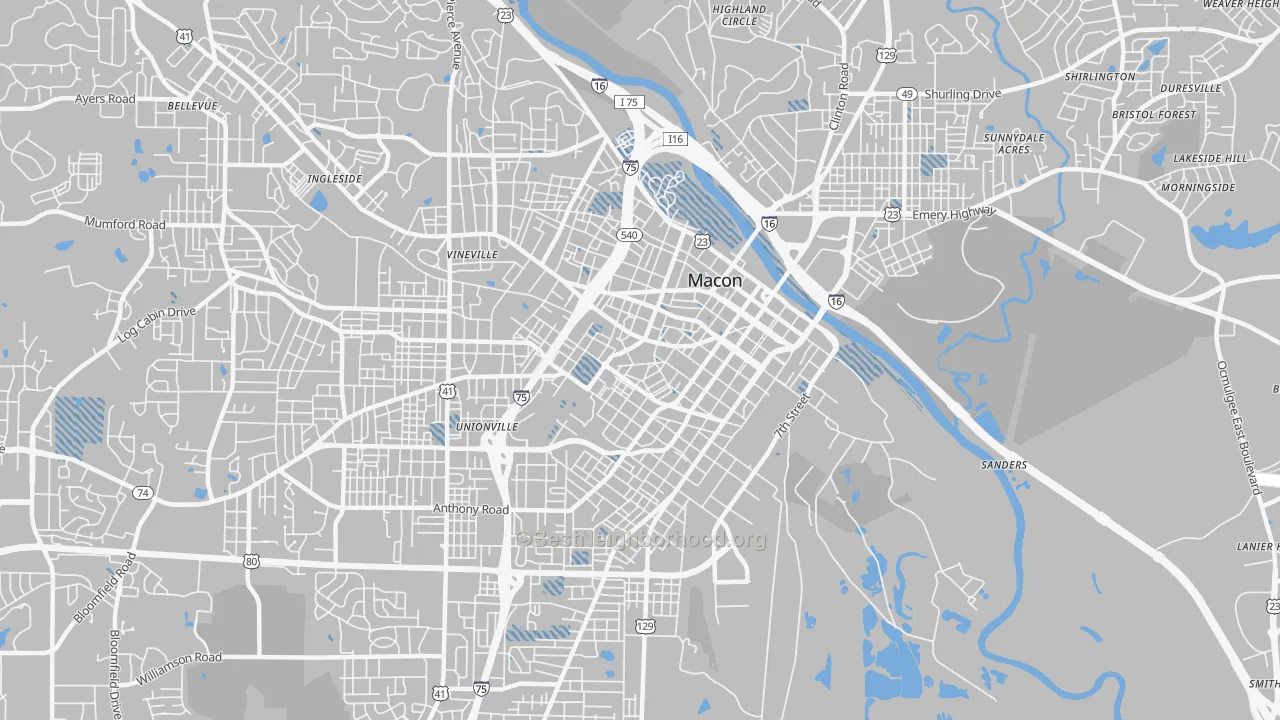Transit Grade map of 31201, GA