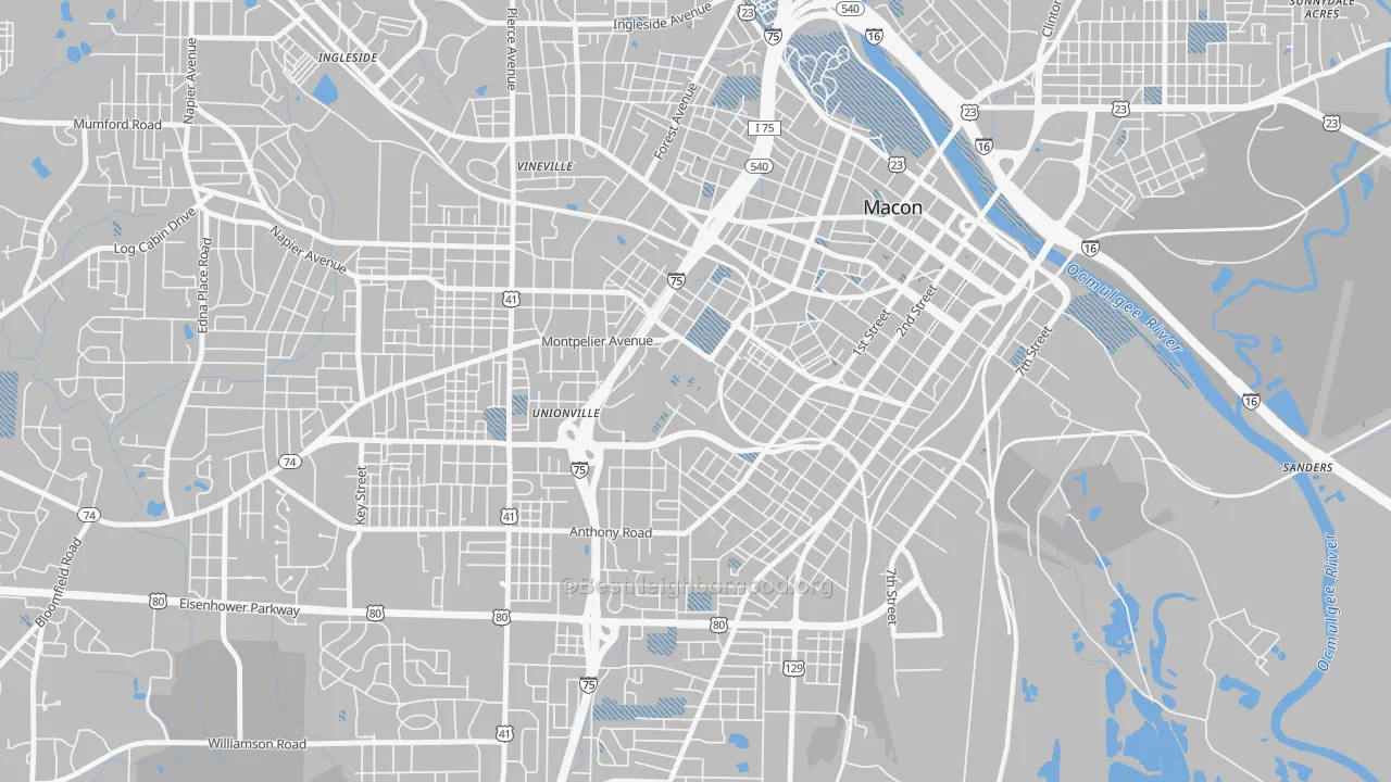 Transit Grade map of 31207, GA