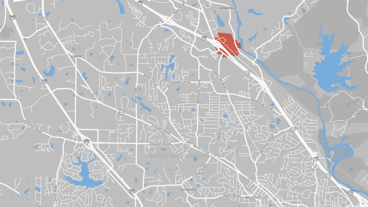 Transit Grade map of 31210, GA