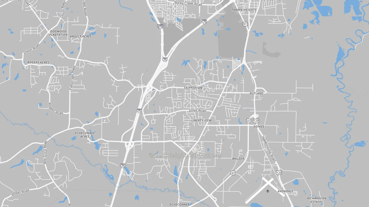Transit Grade map of 31216, GA