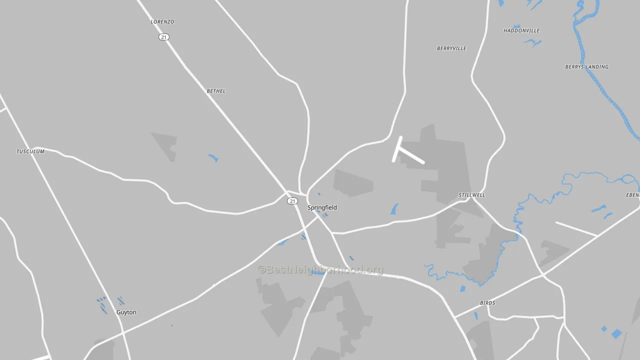 Transit Grade map of 31329, GA