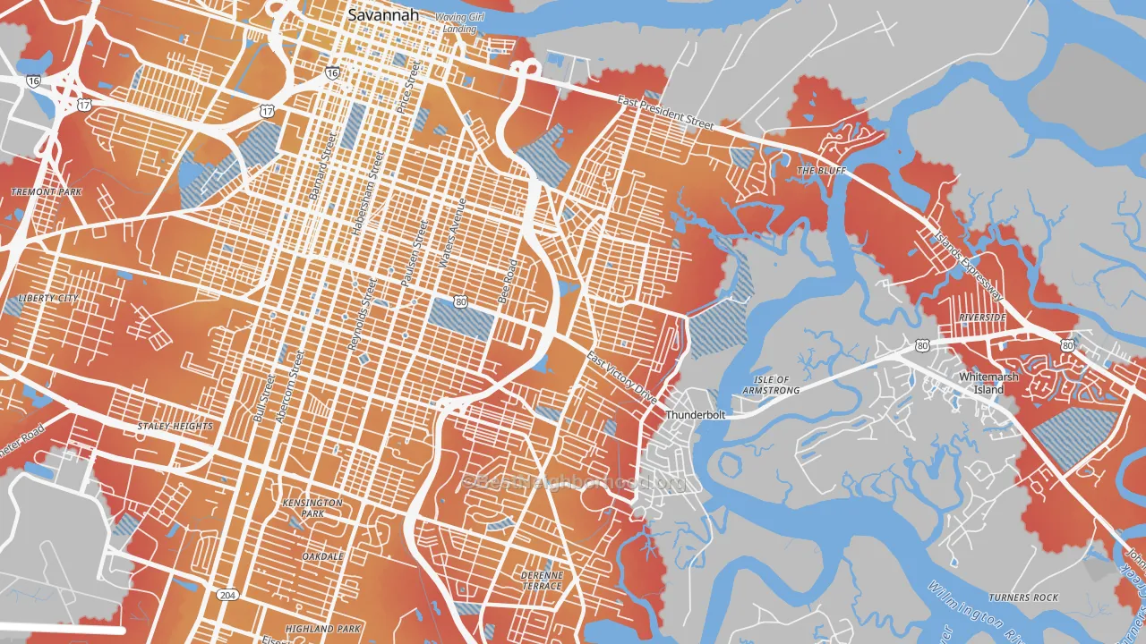Transit Grade map of 31404, GA