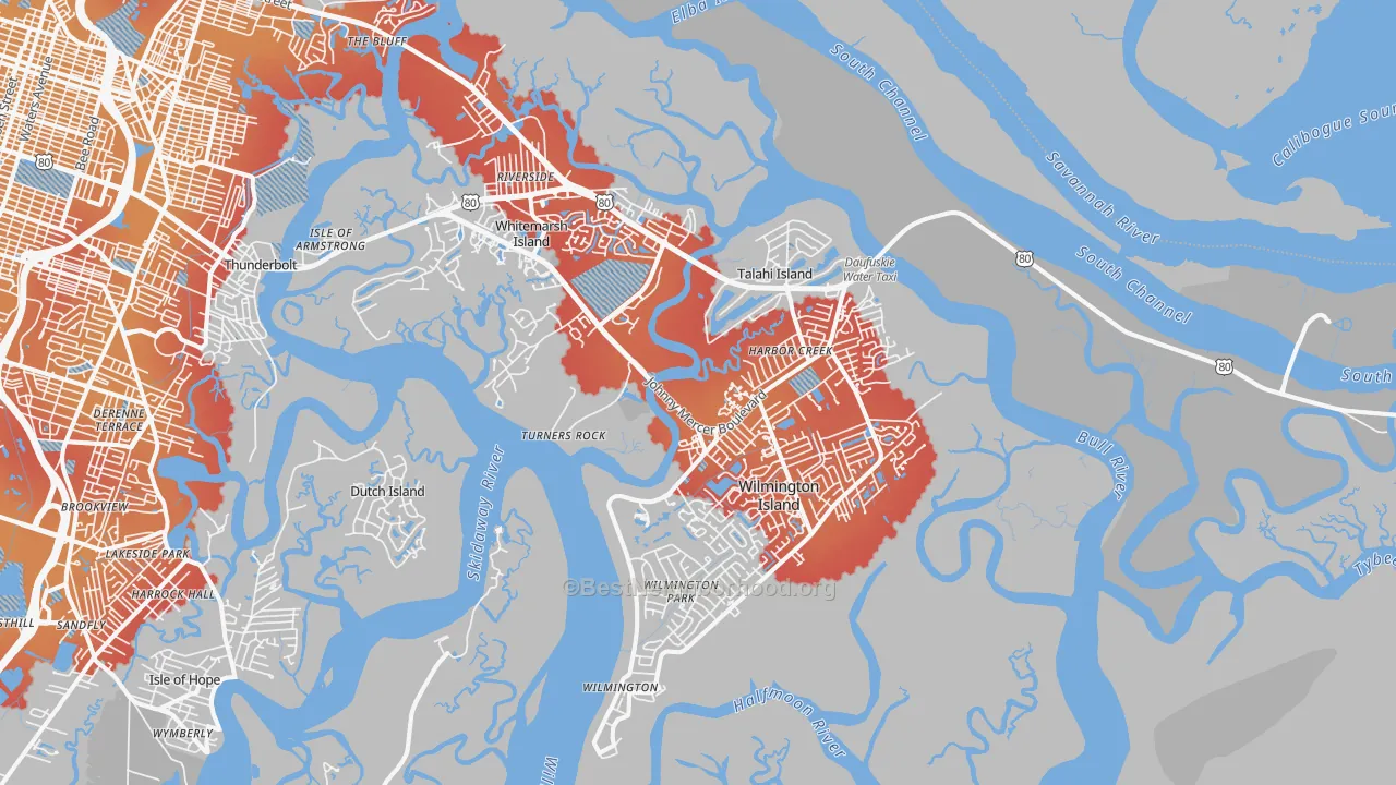 Transit Grade map of 31410, GA