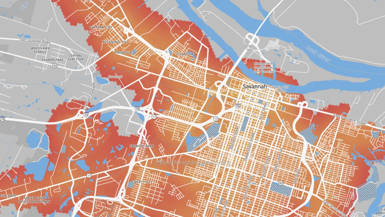 Transit Grade map of 31415, GA