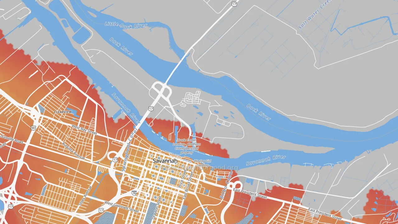 Transit Grade map of 31421, GA