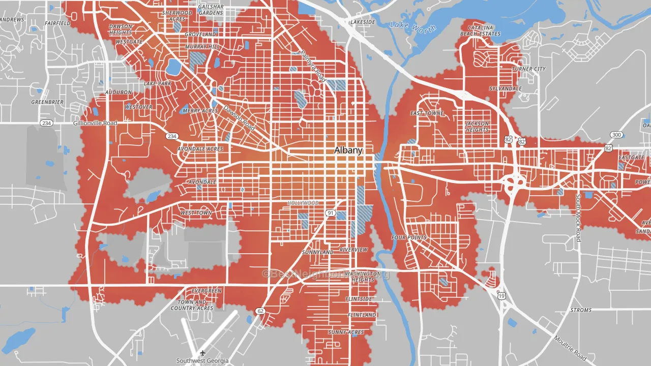 Transit Grade map of 31701, GA
