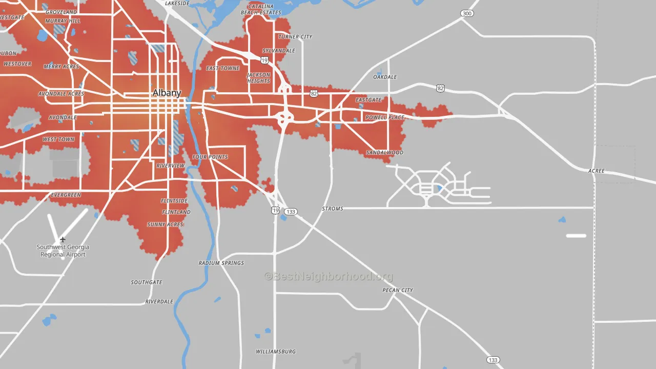 Transit Grade map of 31705, GA