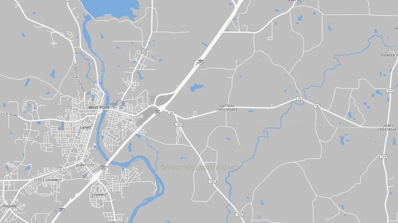 Transit Grade map of 31833, GA