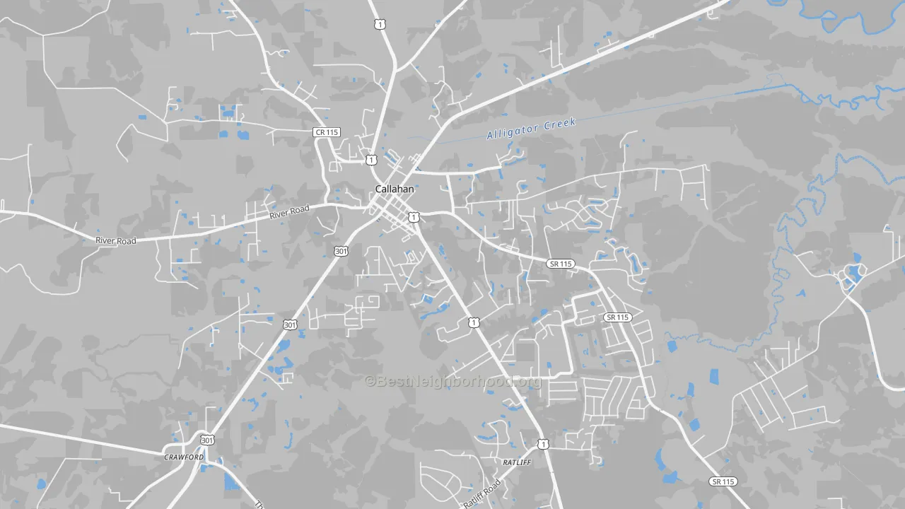 Transit Grade map of 32011, FL
