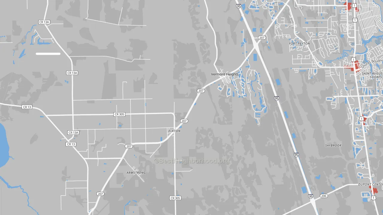 Transit Grade map of 32033, FL