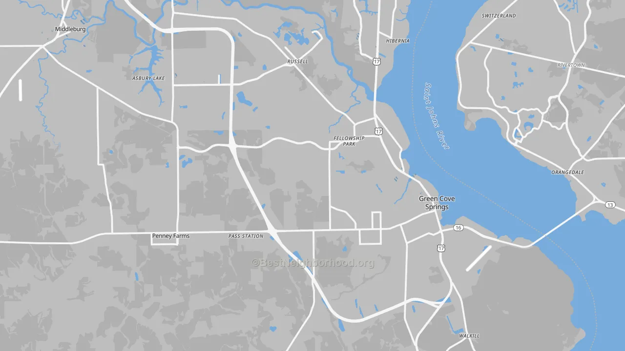 Transit Grade map of 32043, FL