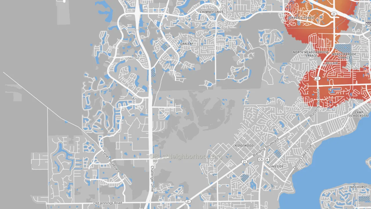 Transit Grade map of 32065, FL