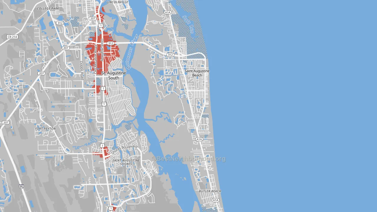 Transit Grade map of 32080, FL
