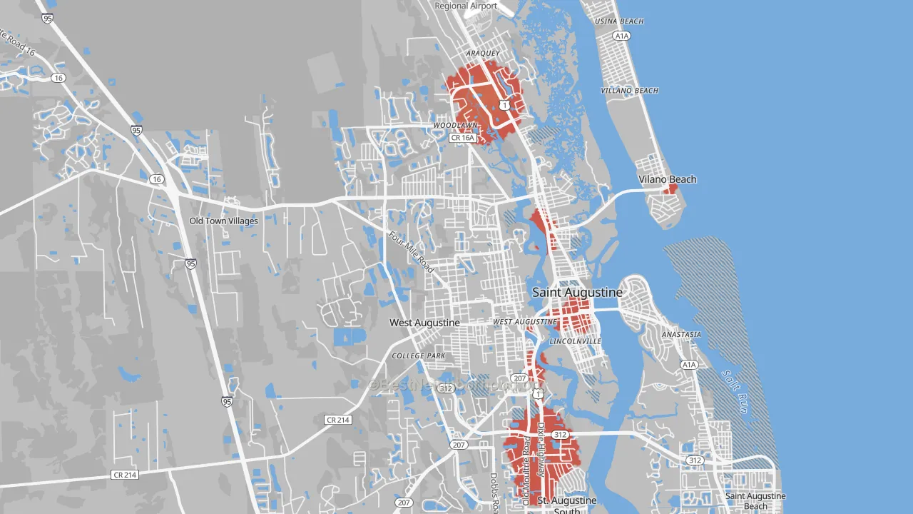 Transit Grade map of 32084, FL