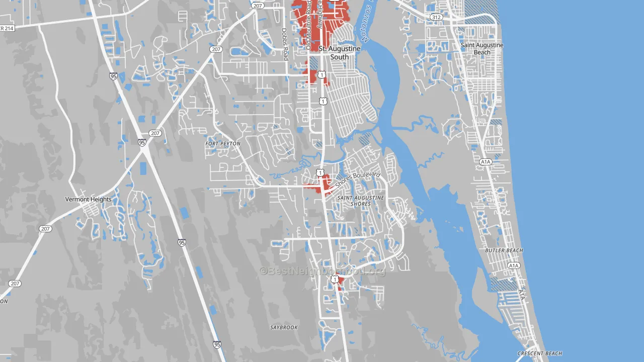 Transit Grade map of 32086, FL