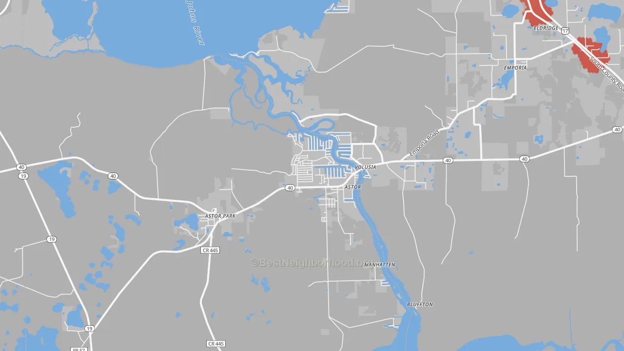 Transit Grade map of 32102, FL