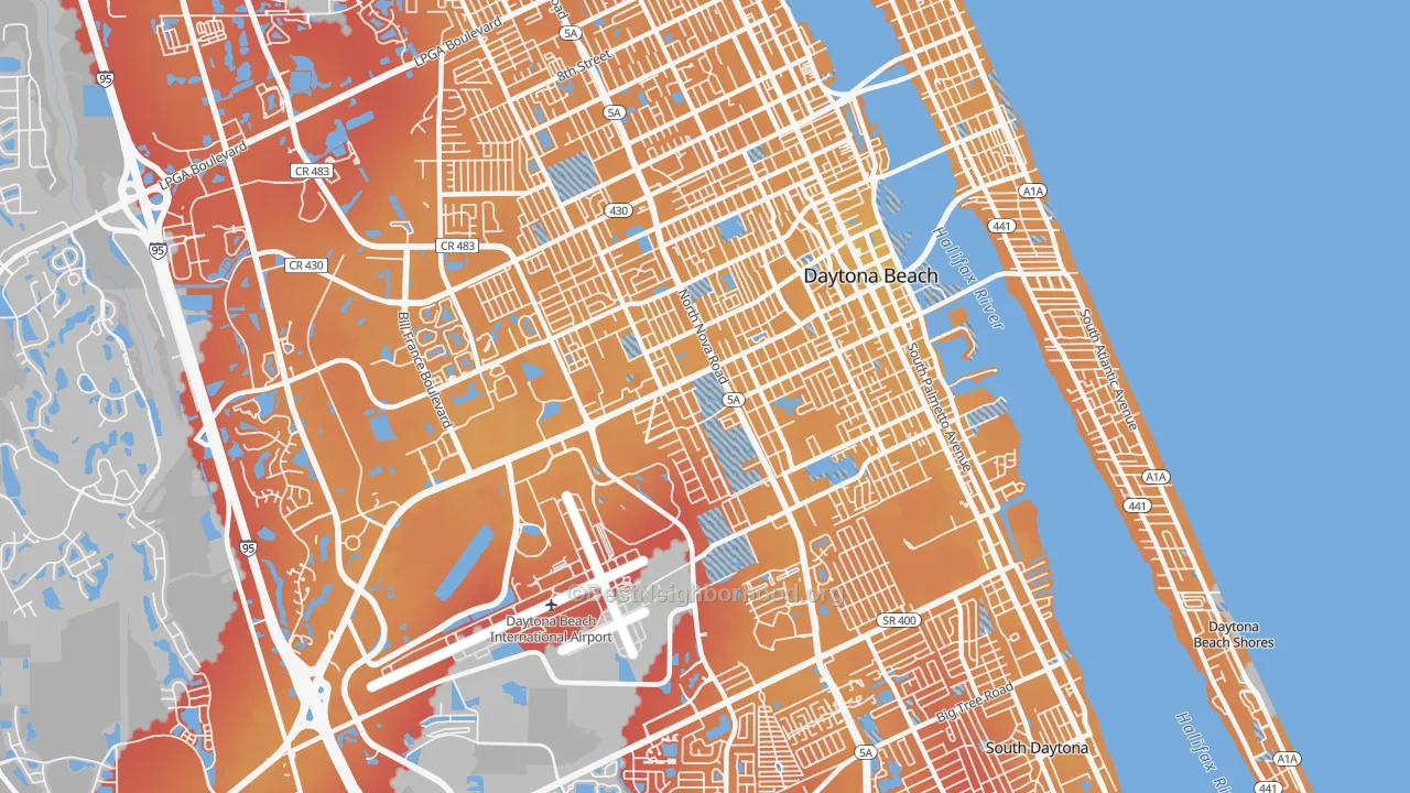 Transit Grade map of 32114, FL